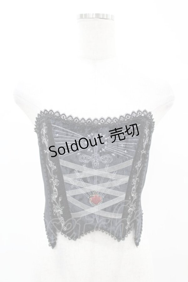 画像1: Mademoiselle Pearl（海外ロリータブランド） / The Sword Of Maria Corset S ブラック H-25-05-18-1043-0-TO-NS-ZH (1)