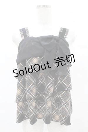 画像: axes femme / チェックキャミ M ブラウン/ブラック H-25-05-18-1044-AX-TO-NS-ZH