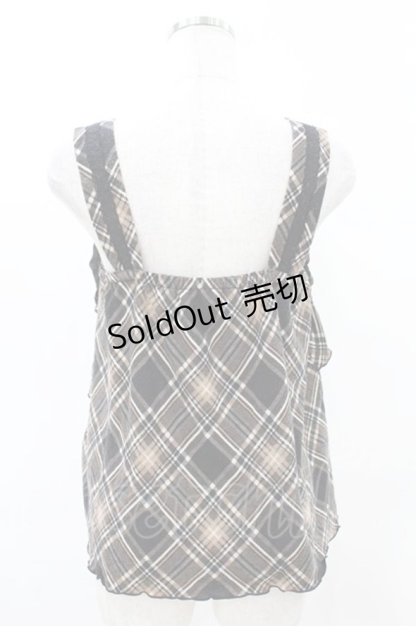 画像2: axes femme / チェックキャミ M ブラウン/ブラック H-25-05-18-1044-AX-TO-NS-ZH (2)