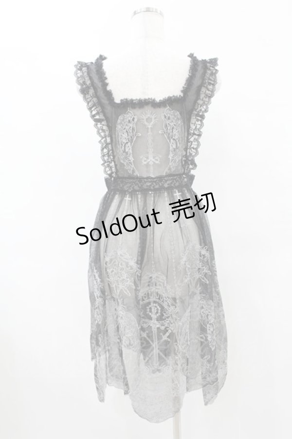 画像2: Mademoiselle Pearl（海外ロリータブランド） / The Sword Of Maria Apron Free ブラック H-25-05-18-1045-0-OP-NS-ZH (2)