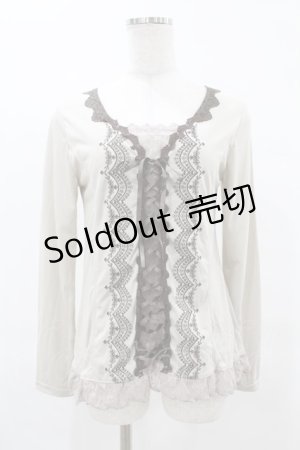 画像: axes femme / 裾レースプルオーバー M アイボリー H-25-05-18-1050-AX-TO-NS-ZH