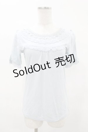 画像: axes femme / 袖口リボンインナープルオーバー M サックス H-25-05-18-1055-AX-TO-NS-ZH