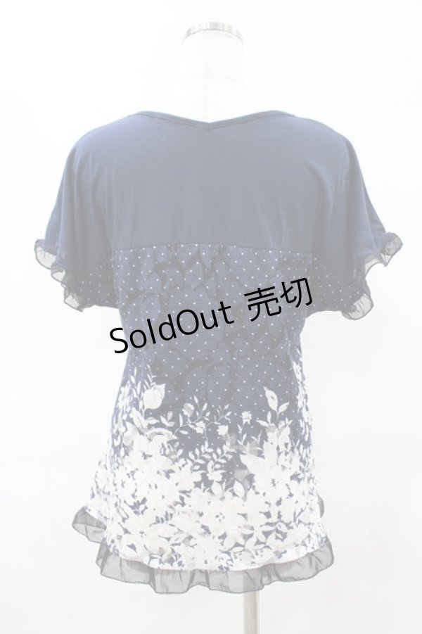画像2: axes femme / 花柄ドットトップス M ネイビー H-25-05-18-1056-AX-TO-NS-ZH (2)