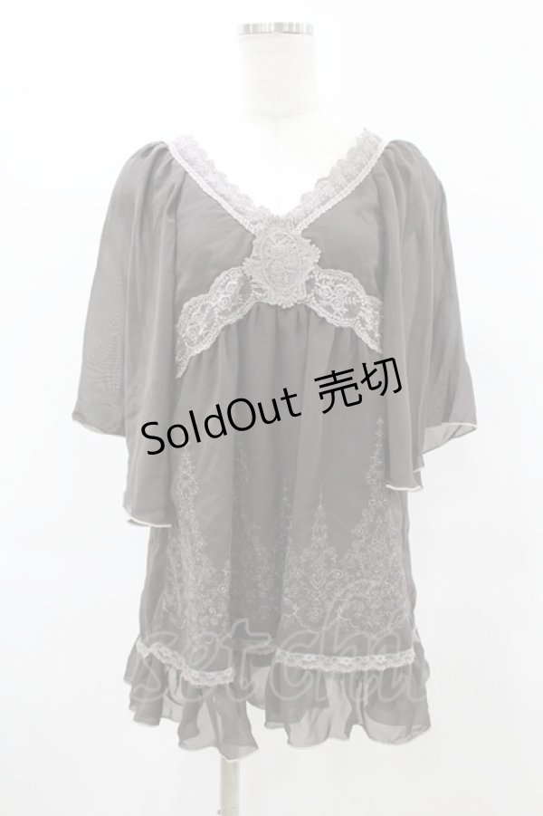 画像1: axes femme / ローズレースシフォンブラウス M ブラウン H-25-05-18-1057-AX-BL-NS-ZH (1)