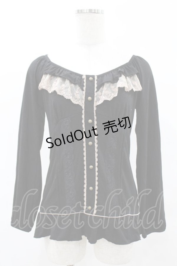 画像1: axes femme / ローズレーストップス M ブラック H-25-05-18-1060-AX-TO-NS-ZH (1)
