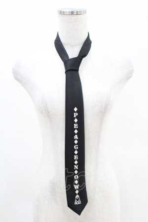 画像: PEACE NOW / ロゴプリントネクタイ  ブラック H-25-05-18-1009-PU-ZA-NS-ZH