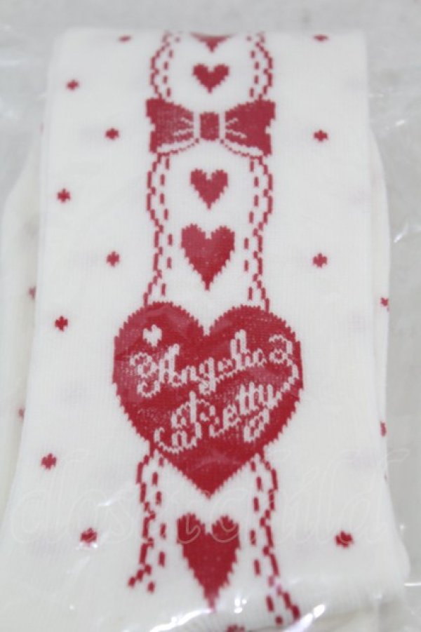 画像2: Angelic Pretty / あこがれリボンオーバーニー  オフ/レッド H-25-05-18-1014-AP-ZA-NS-ZH (2)