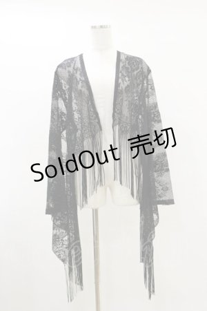 画像: DARK IN LOVE / Black tasseled cape with kimono sleeves F 黒 H-25-05-18-019-PU-TO-KB-ZH