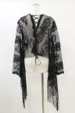 画像2: DARK IN LOVE / Black tasseled cape with kimono sleeves F 黒 H-25-05-18-019-PU-TO-KB-ZH (2)