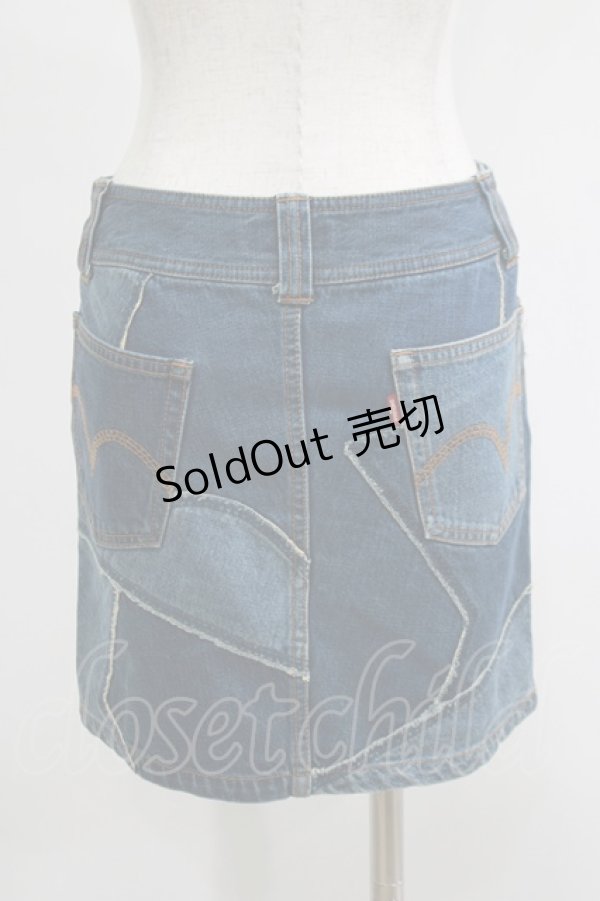 画像3: HYSTERIC GLAMOUR / パッチデニムスカート  ブルー H-25-05-19-043-PU-SK-KB-ZH (3)