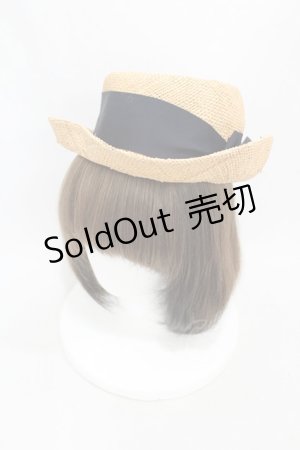 画像: Jane Marple Dans Le Salon / グログランリボンストローHAT  ナチュラル×ネイビーリボン H-25-05-19-1006-JM-AC-KB-ZH