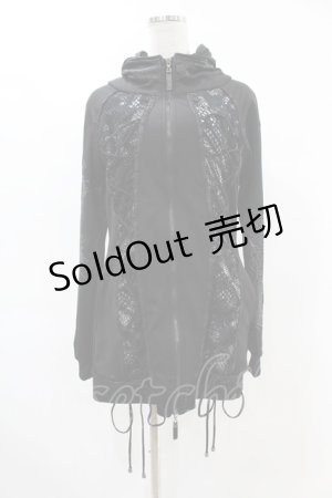 画像: Qutie Frash / メッシュ切替ZIPパーカー  黒 H-25-05-19-1050-QU-TO-KB-ZH