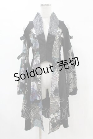 画像: Qutie Frash / 肩開き着物カーディガン  黒 H-25-05-19-1051-QU-TO-KB-ZH