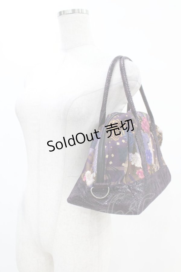 画像2: Qutie Frash / 和柄ボストンバッグ  紫 H-25-05-19-1026-QU-BG-KB-ZH (2)