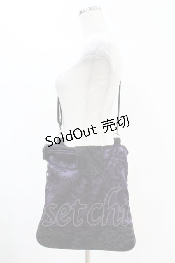 画像1: Qutie Frash / 2Wayジャガードショルダー  黒×紫 H-25-05-19-1027-QU-BG-KB-ZH (1)