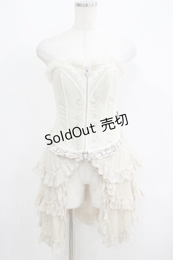 画像1: Ozz oneste / 薔薇刺繍オーバーコルセット  アイボリー H-25-05-19-049-OO-ZA-KB-ZH (1)