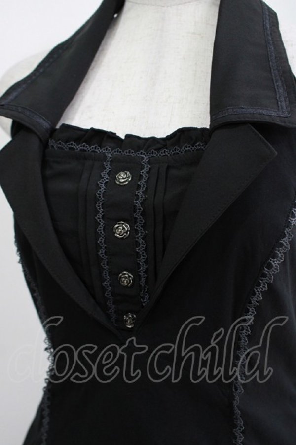 画像4: Ozz oneste / 薔薇刺繍ホルターワンピース  黒 H-25-05-19-006-OO-OP-KB-ZH (4)