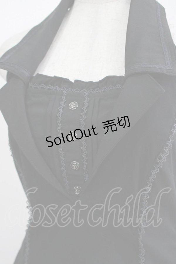 画像4: Ozz oneste / 薔薇刺繍ホルターワンピース  黒 H-25-05-19-006-OO-OP-KB-ZH (4)