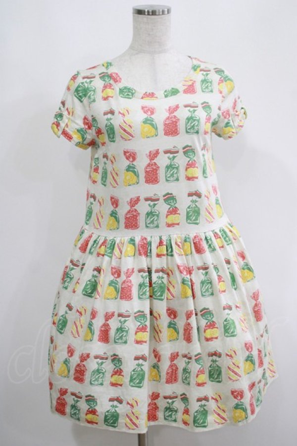 画像1: Jane Marple / Fruit Candyミニワンピース  アイボリー H-25-05-19-002-JM-OP-KB-ZH (1)