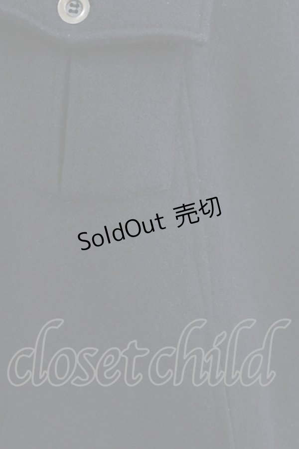 画像4: PEACE NOW / ボタンウールマント M 黒 H-25-05-19-017-PU-CO-KB-ZT-C063 (4)