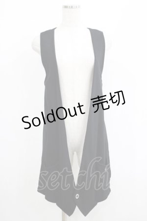 画像: Sixh / 異素材ジレ  黒 H-25-05-19-019-HN-TO-KB-ZH