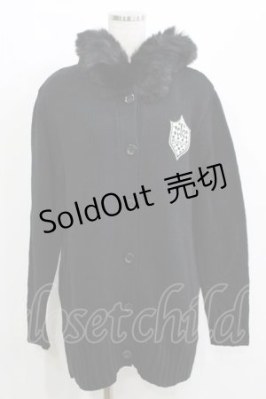 画像: ALGONQUINS / フード付きニットカーディガン F 黒 H-25-05-19-020-AL-TO-KB-ZT155