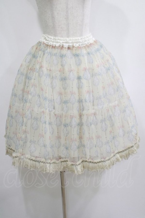 画像1: Enchantlic Enchantilly / クリスタルリボンオーバースカート Free アイボリー H-25-05-20-025-LO-SK-NS-ZH (1)