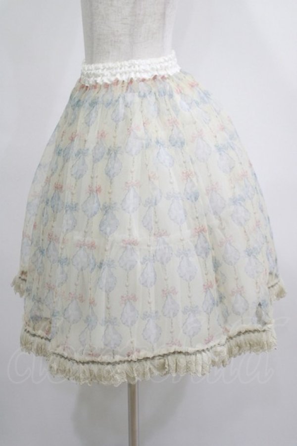 画像2: Enchantlic Enchantilly / クリスタルリボンオーバースカート Free アイボリー H-25-05-20-025-LO-SK-NS-ZH (2)