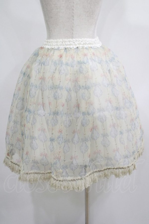 画像3: Enchantlic Enchantilly / クリスタルリボンオーバースカート Free アイボリー H-25-05-20-025-LO-SK-NS-ZH (3)