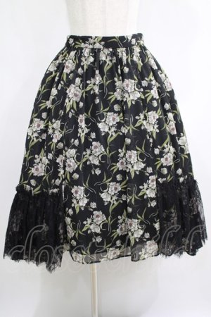 画像: axes femme / 花柄レース使いスカート M ブラック H-25-05-20-030-AX-SK-NS-ZH