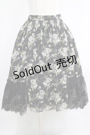 画像: axes femme / 花柄レース使いスカート M ブラック H-25-05-20-030-AX-SK-NS-ZH