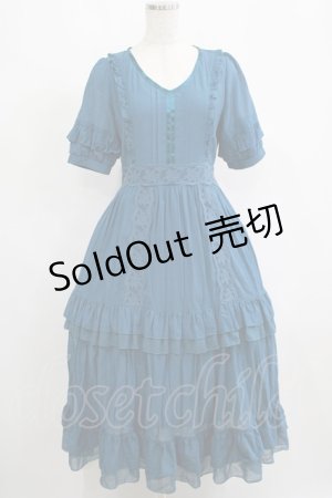 画像: axes femme / レースラインティアードワンピース M ブルーグリーン H-25-05-20-034-AX-OP-NS-ZH