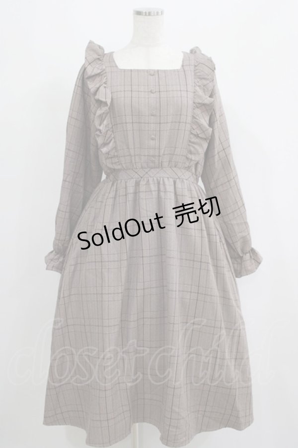 画像1: m petit by misako / チェックワンピース M ブラウン H-25-05-20-038-LO-OP-NS-ZH (1)