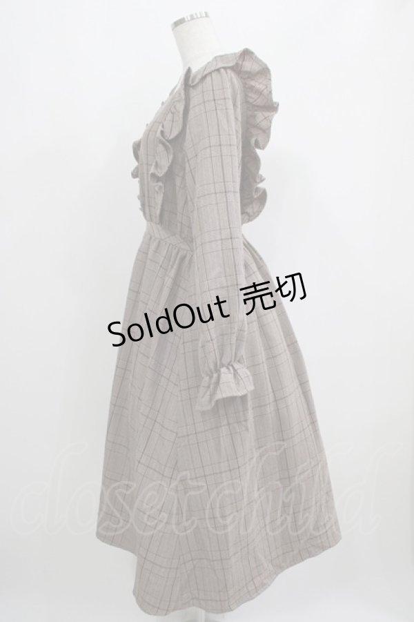 画像2: m petit by misako / チェックワンピース M ブラウン H-25-05-20-038-LO-OP-NS-ZH (2)