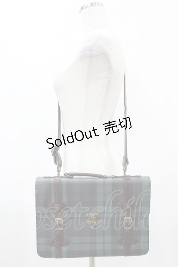 画像1: Fi.n.t / トランク風ミニサッチェルバッグ  グリーン×ネイビー H-25-05-20-1004-CA-BG-NS-ZH (1)