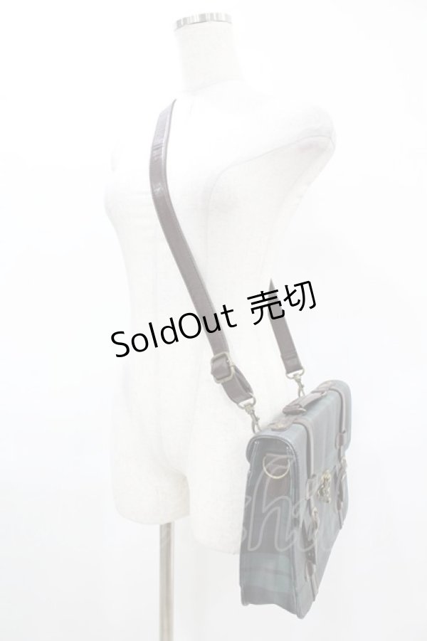 画像2: Fi.n.t / トランク風ミニサッチェルバッグ  グリーン×ネイビー H-25-05-20-1004-CA-BG-NS-ZH (2)