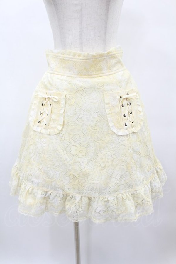 画像1: axes femme POETIQUE / ポケットレースミニスカート M アイボリー H-25-05-20-1035-AX-SK-NS-ZH (1)