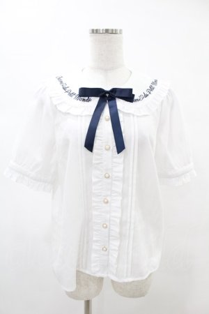 画像: Amavel / メッセージカラーフリルブラウス FREE オフ/ネイビー H-25-05-20-1046-CA-BL-NS-ZH