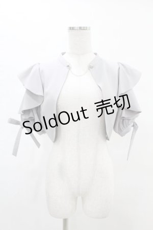 画像: axes femme POETIQUE / フリル半袖ショートボレロ M グレー H-25-05-20-1049-AX-TO-NS-ZH