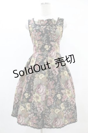 画像: Victorian maiden / ゴブラン後ろ編み上げジャンパースカート Free ブラック H-25-05-20-1013-CL-OP-NS-ZH