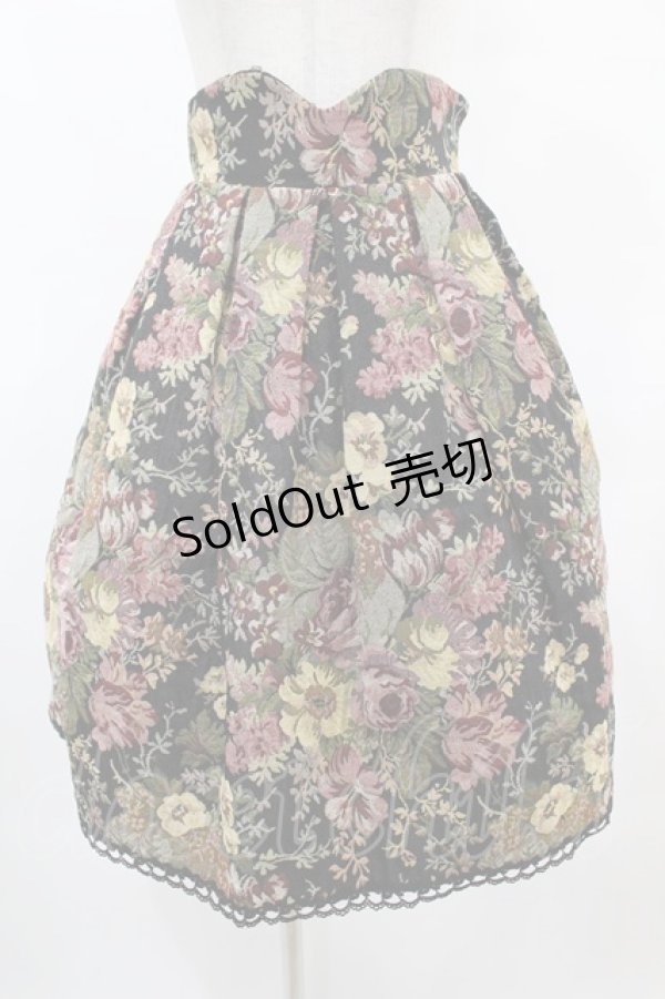 画像1: Victorian maiden / ゴブラン後ろ編み上げスカート Free ブラック H-25-05-20-1019-CL-SK-NS-ZH (1)