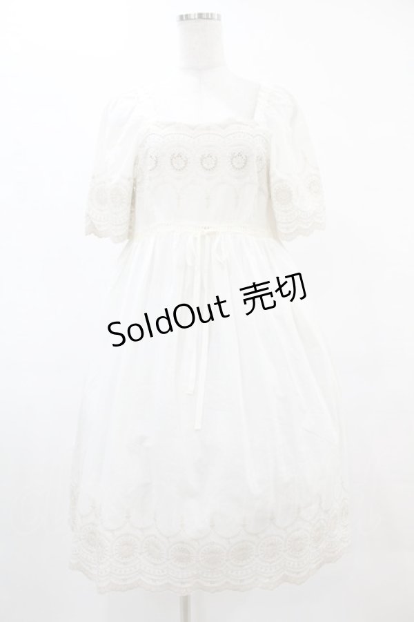 画像1: SERAPHIM / 薔薇のスカラップレースワンピース Free オフ H-25-05-20-1021-LO-OP-NS-ZH (1)