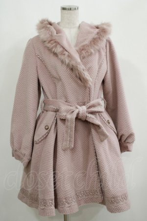 画像: axes femme / 裾レース使いフード付きコート M ピンク H-25-05-20-041-AX-CO-NS-ZT-C061