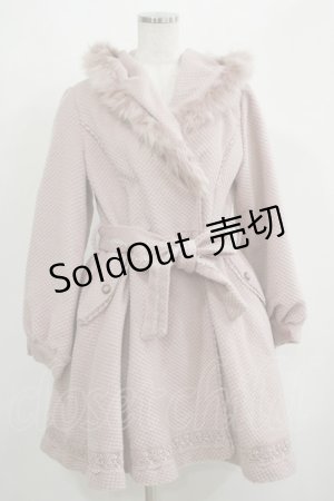 画像: axes femme / 裾レース使いフード付きコート M ピンク H-25-05-20-041-AX-CO-NS-ZT-C061