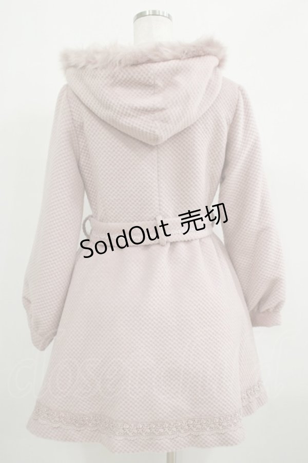 画像3: axes femme / 裾レース使いフード付きコート M ピンク H-25-05-20-041-AX-CO-NS-ZT-C061 (3)