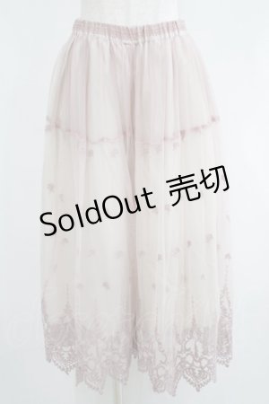 画像: axes femme / チュールレースフレアパンツ M ピンク H-25-05-20-044-AX-PA-NS-ZH