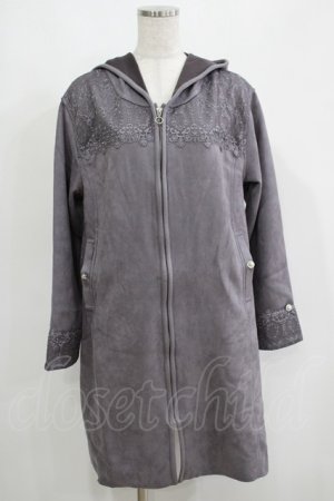 画像: axes femme / レース使いスエードコート M チャコール H-25-05-20-045-AX-CO-NS-ZH