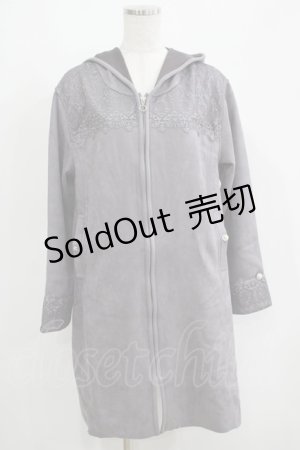 画像: 【SALE】axes femme / レース使いスエードコート M チャコール H-25-05-20-045-AX-CO-NS-ZTC024