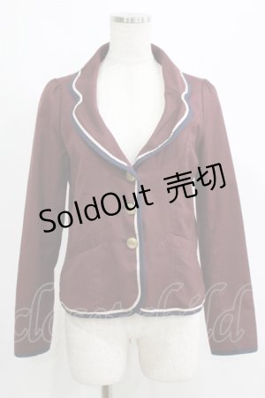 画像: Fi.n.t / ロゼット付きパイピングジャケット free ボルドー H-25-05-20-052-CA-TO-NS-ZH