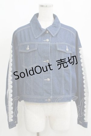 画像: axes femme / レース×ラインデニムジャケット Free インディゴ H-25-05-20-053-AX-JA-NS-ZH